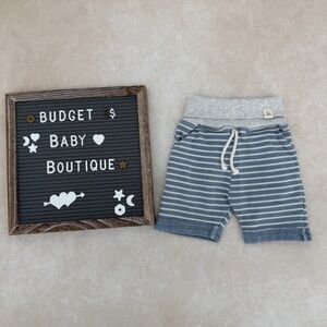 Lulu + Roo Gray & Blue Striped Shorts